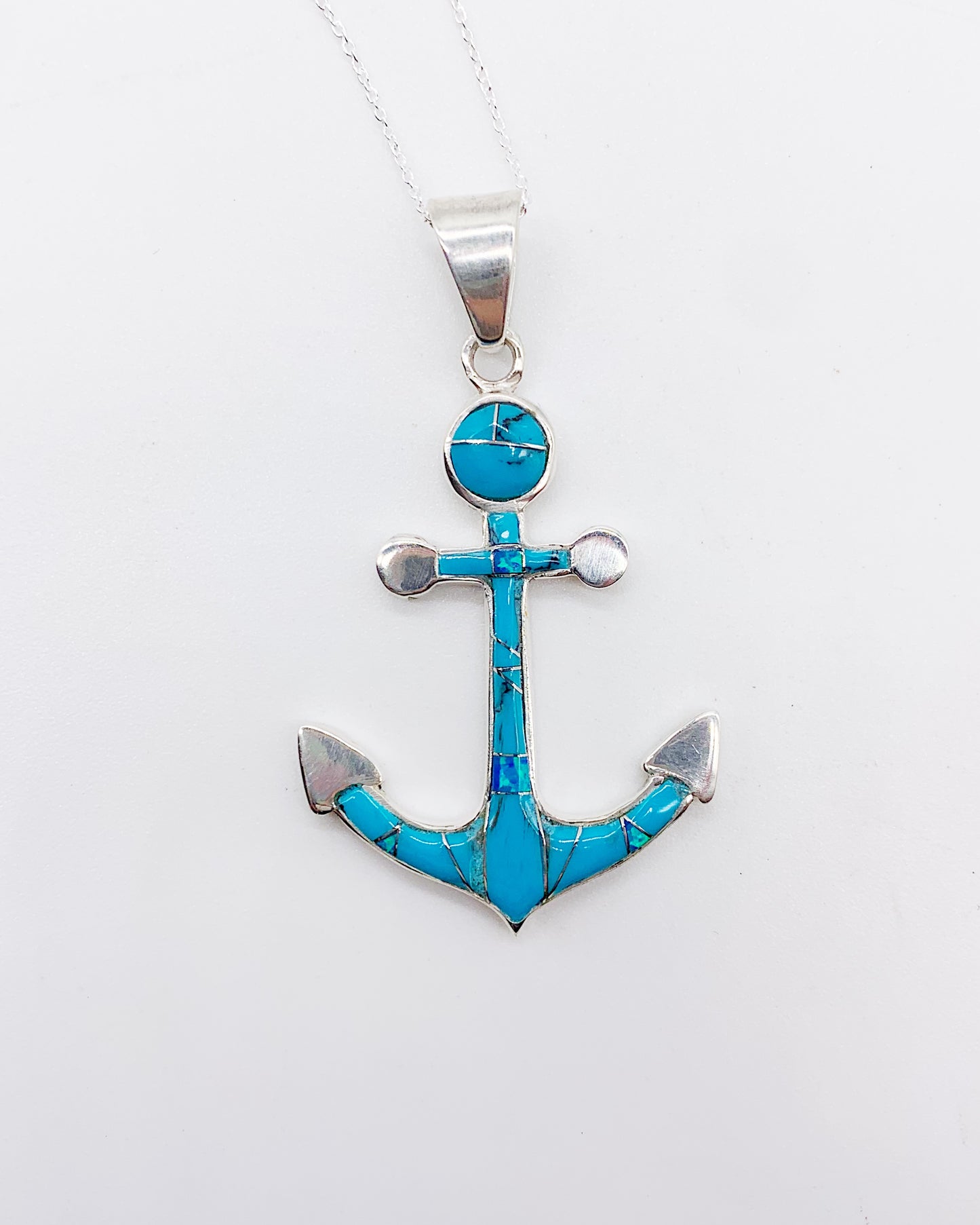 TURQUOISE ANCHOR NECKLACE