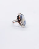 OVAL WHITE BUFFALO RING