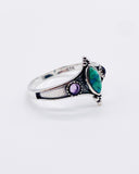 TURQUOISE AMETHYST & GARNET RING ⋄ Size 10
