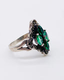 DEEP GREEN CZ CLUSTER RING ⋄ Size 8