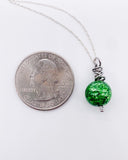 GREEN CRACKLE QUARTZ NECKLACE