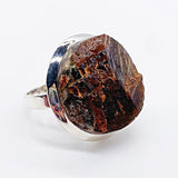 ORANGE LABRADORITE STERLING SILVER RING ⋄ SIZE 6