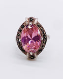 PINK CZ HALO RING ⋄ Size 7.25
