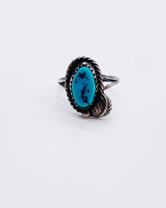 TURQUOISE LEAF RING