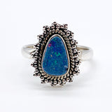 AUSTRALIAN OPAL STERLING SILVER RING ⋄ SIZE 5