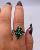 DEEP GREEN CZ CLUSTER RING ⋄ Size 8