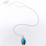 TURQUOISE OPAL LAPIS SPINY OYSTER STERLING SILVER INLAY NECKLACE ⋄ 18 INCH