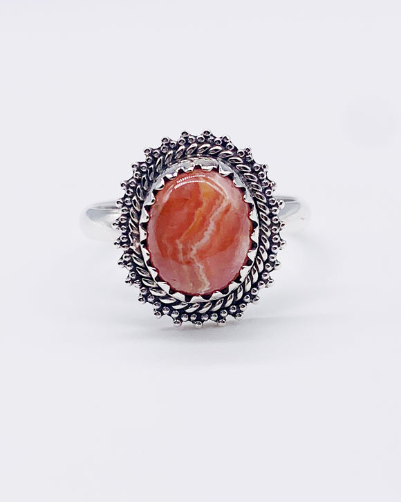 RHODOCHROSITE DROP RING ⋄ Size 10