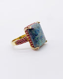 RUBY FUCHSITE GOLD RING ⋄ Size 9