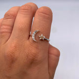 ETHIOPIAN OPAL MOON & STAR RING ⋄ Size 8.5 - 9.5