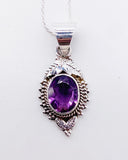 AMETHYST LEAF NECKLACE