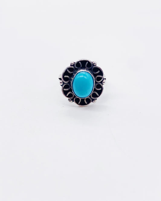 TURQUOISE FLOWER BLOOM RING