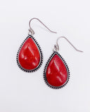 RED CORAL DROP EARRINGS