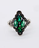 DEEP GREEN CZ CLUSTER RING ⋄ Size 8