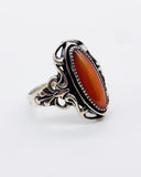 BROWN AGATE SCROLL RING ⋄ Size 9.25