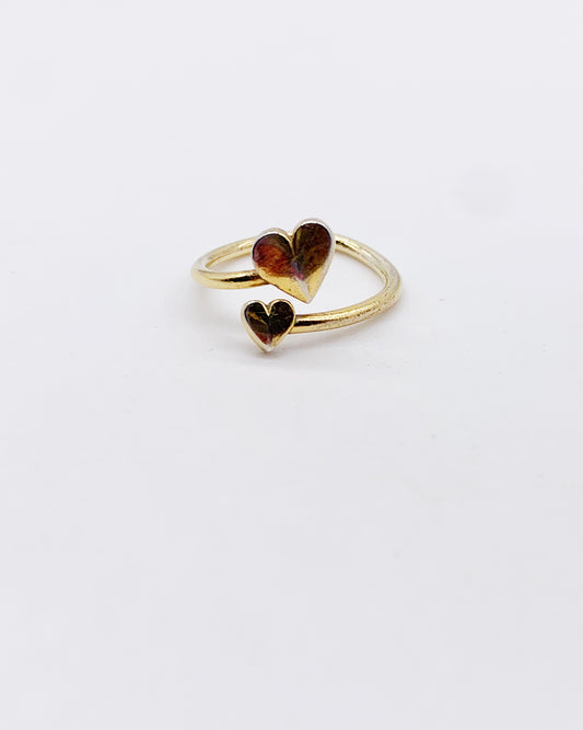 HEARTS DUO GOLD RING