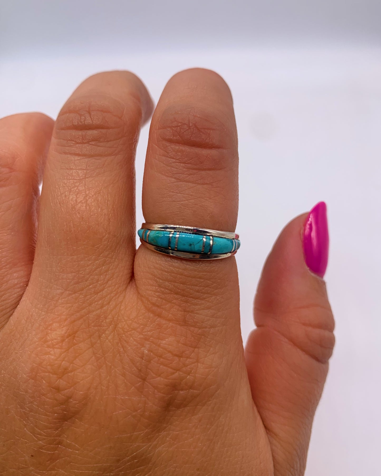 TURQUOISE TAPERED INLAY BAND