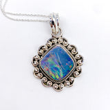AUSTRALIAN OPAL STERLING SILVER NECKLACE ⋄ 18 INCH