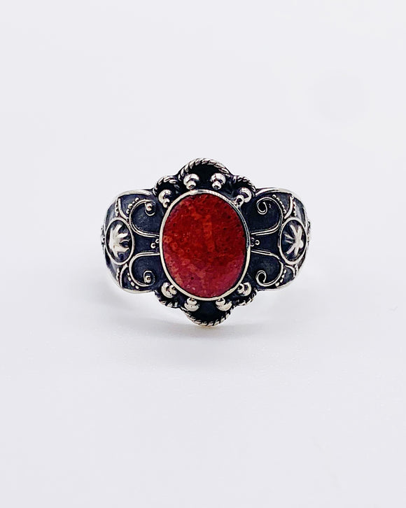 CORAL SCROLL RING ⋄ Size 9