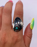 NAVAJO TURQUOISE BADGER PAW RING ⋄ Size 8.25