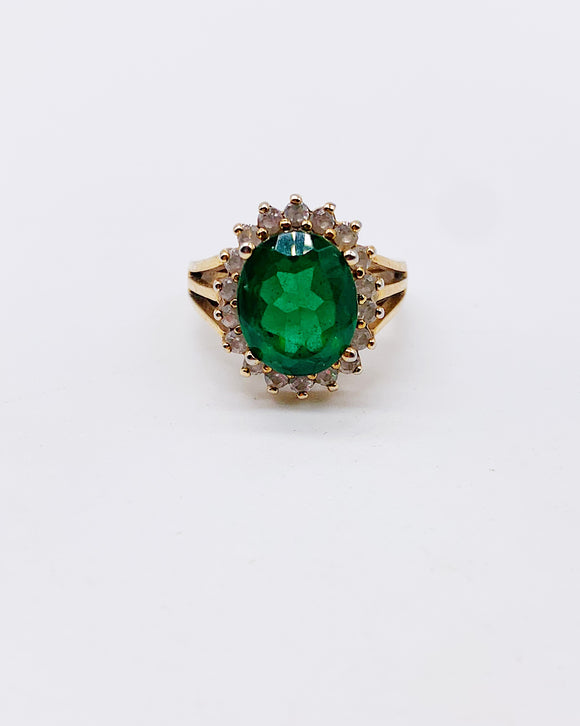 GOLD EMERALD COCKTAIL RING