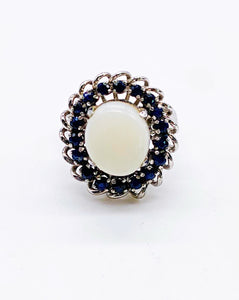 WHITE OPAL HALO RING ⋄ Size 6.5
