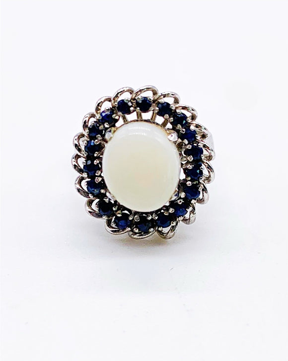 WHITE OPAL HALO RING ⋄ Size 6.5