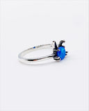 BLUE OPAL BUNNY RING ⋄ Size 6.25