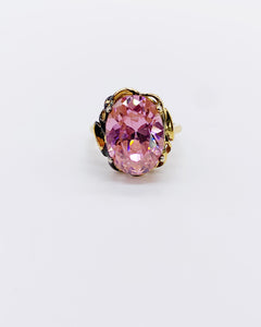 PINK CZ GOLD RING