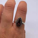 RAW RUBY TOURMALINE STERLING SILVER RING ⋄ SIZE 6.25 & 7