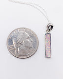 WHITE OPAL BAR NECKLACE
