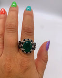 GREEN ONYX & SPINEL RING