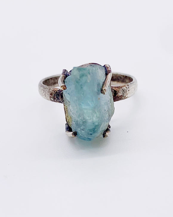 RAW AQUAMARINE RING ⋄ Size 8.25