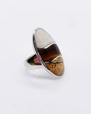 TIGER EYE & AGATE INLAY RING ⋄ Size 8.75