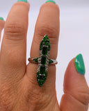 TRIPLE GREEN CZ ARRAY RING