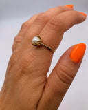 14K GOLD PEARL RING · Sz 7.75