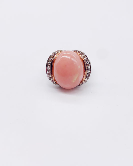 PINK OPAL GOLD RING