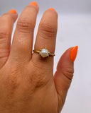 14K GOLD PEARL RING · Sz 7.75