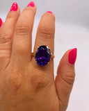 PURPLE CZ GOLD RING