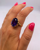 PURPLE CZ GOLD RING