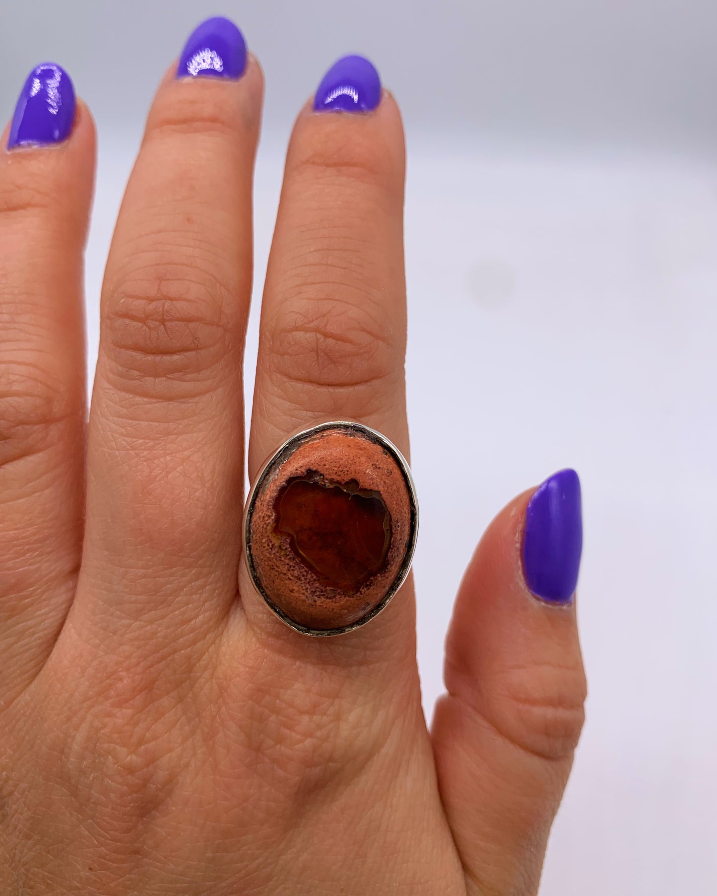 RED MEXICAN OPAL RING