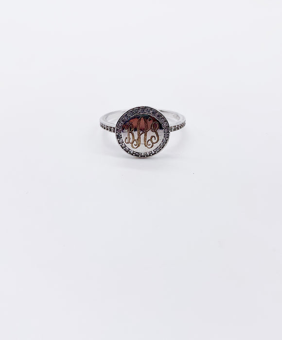 CZ MONOGRAM RING