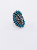 ZUNI TURQUOISE CLUSTER RING • Sz 6.25