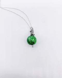 GREEN CRACKLE QUARTZ NECKLACE