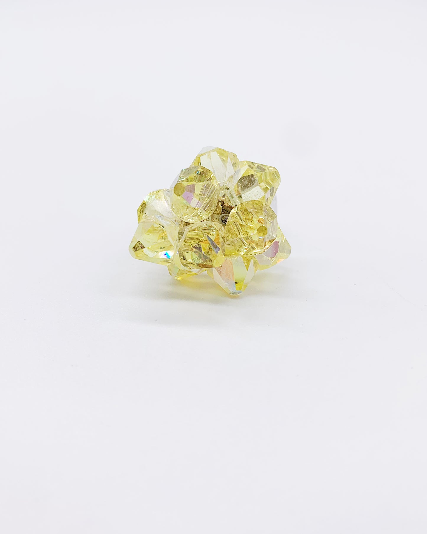 YELLOW CRYSTAL CLUSTER RING