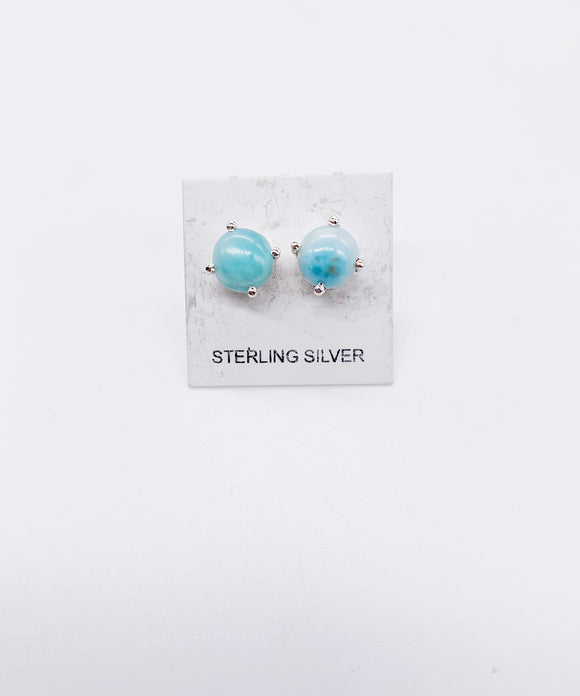 LARIMAR STUD EARRINGS