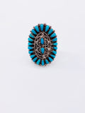 ZUNI TURQUOISE CLUSTER RING • Sz 6.25